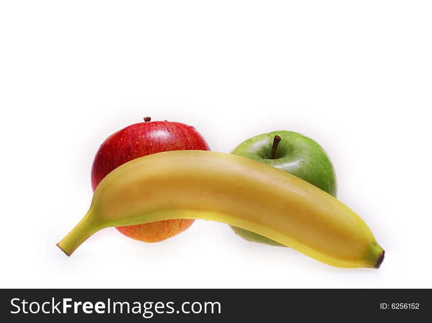 Fresh fruits isolated on white