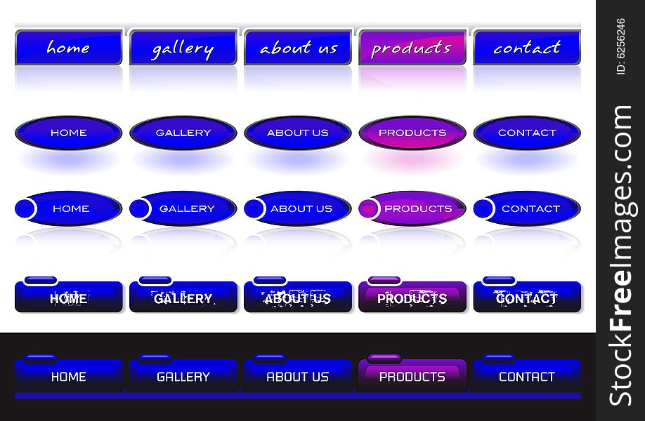 Web navigation tools in purple and blue. Web navigation tools in purple and blue