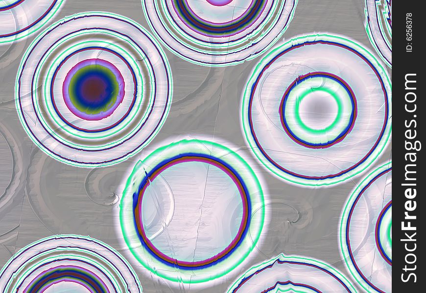 Iridescent circles, abstract fantasy, can be used designers for creation and processing of different images