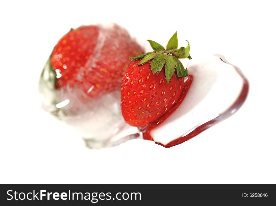 An image of fresh frozen strawberries. An image of fresh frozen strawberries