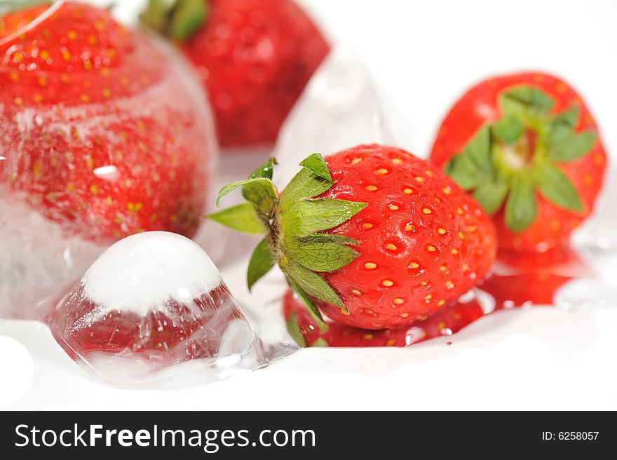 An image of fresh frozen strawberries. An image of fresh frozen strawberries