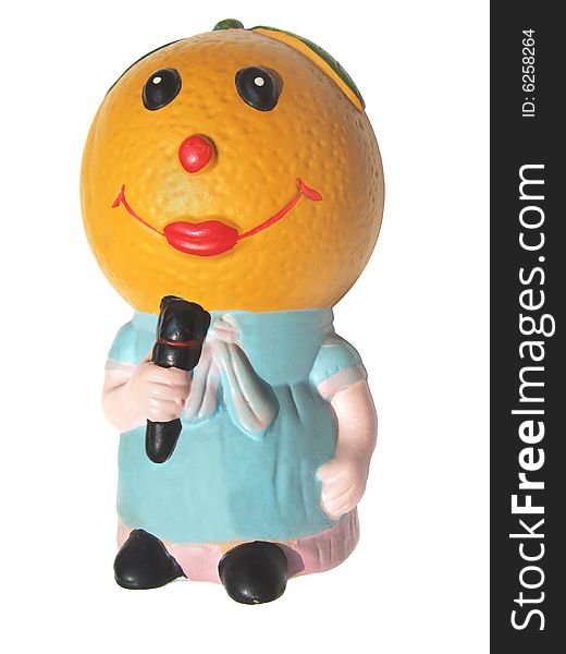 Orange doll with white background