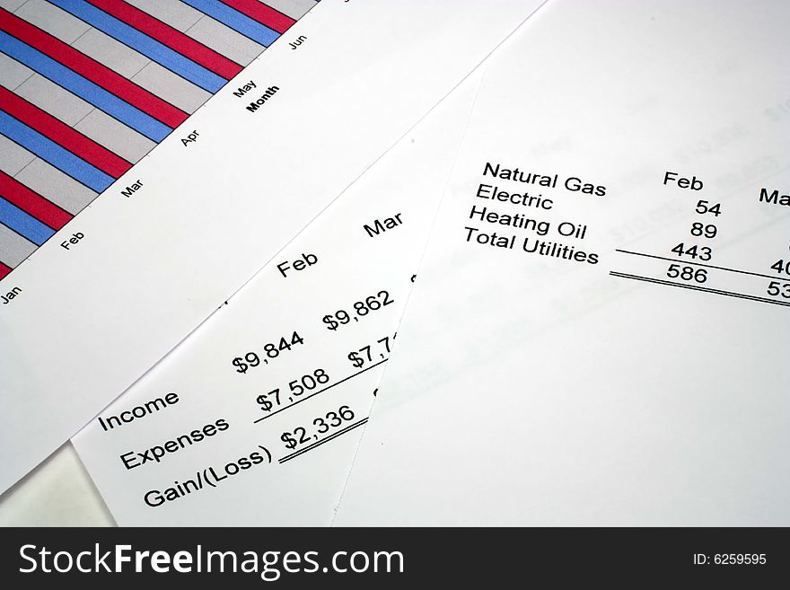 This is a close up image of personal financial data.