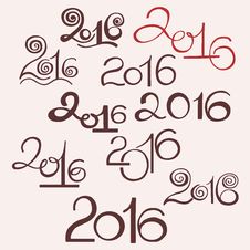Happy New 2016 Year And Merry Christmas. Calligraphic Hand Drawn Stock Photos Happy New 2016 Year And Merry Christmas. Calligraphic Hand Drawn Stock Photos
