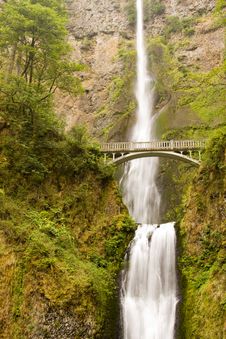 Waterfall With Bridge Royalty Free Stock Photos