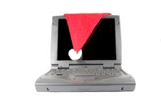 Santa S Laptop Royalty Free Stock Photography Santa S Laptop Royalty Free Stock Photography