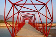 Red Truss Bridge Royalty Free Stock Photography Red Truss Bridge Royalty Free Stock Photography