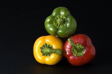 Red Yellow Orange Peppers Stock Photography