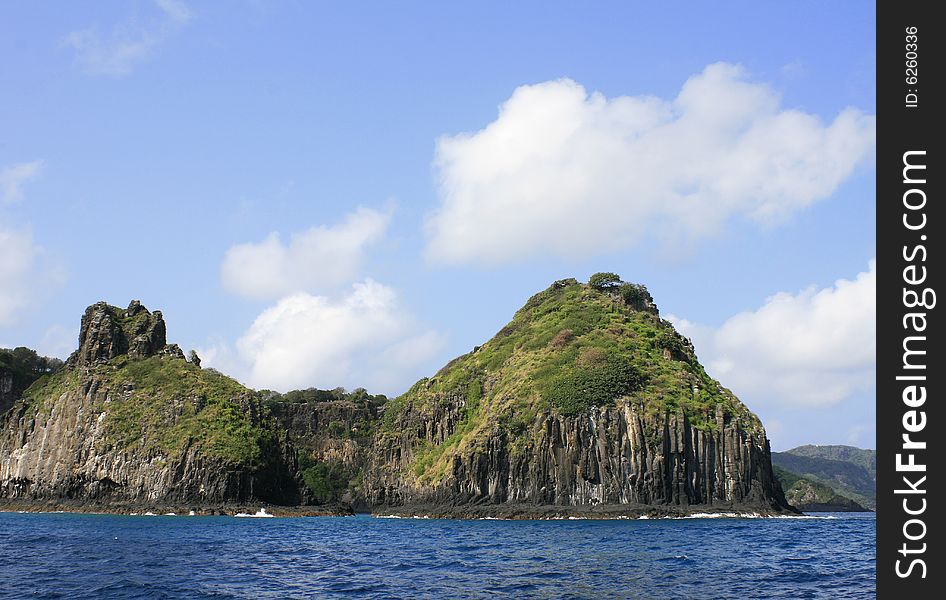 Dois Irmaos on the island of Fenando de Noronha. Dois Irmaos on the island of Fenando de Noronha