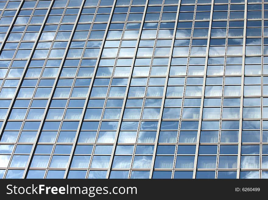 Part of blue mirrored windows (Berlin). Part of blue mirrored windows (Berlin).