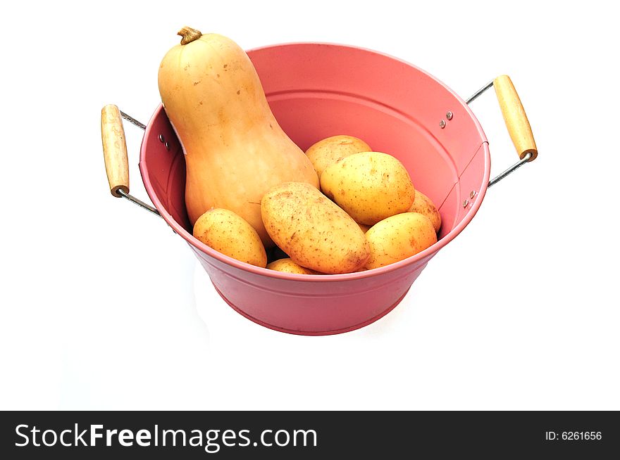 Vegetables In Enamel Bowl