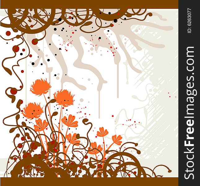 Vector design element with the abstract flowers. Vector design element with the abstract flowers.
