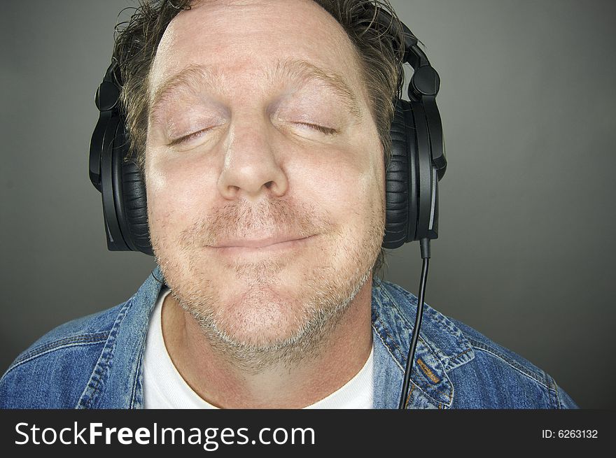 Man Wearing Headphones