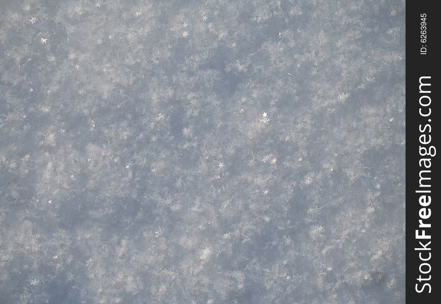 Snow flakes close up