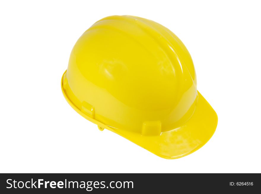 Yellow hardhat isolated on a white background