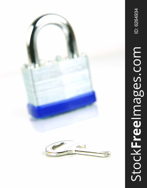 A padlock isolated against a white background