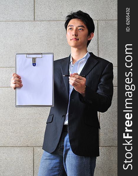 Asian Man With Clipboard 4