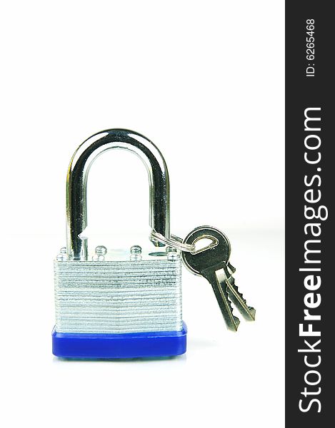 A padlock isolated against a white background