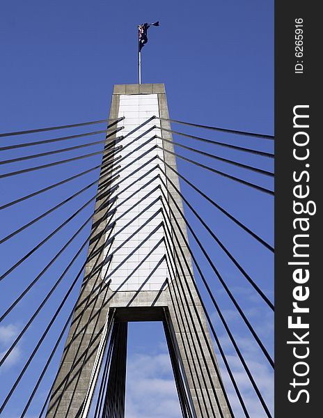 Anzac Bridge, Sydney, Australia: ANZAC Bridge is the longest cable-stayed bridge in Australia, and amongst the longest in the world.