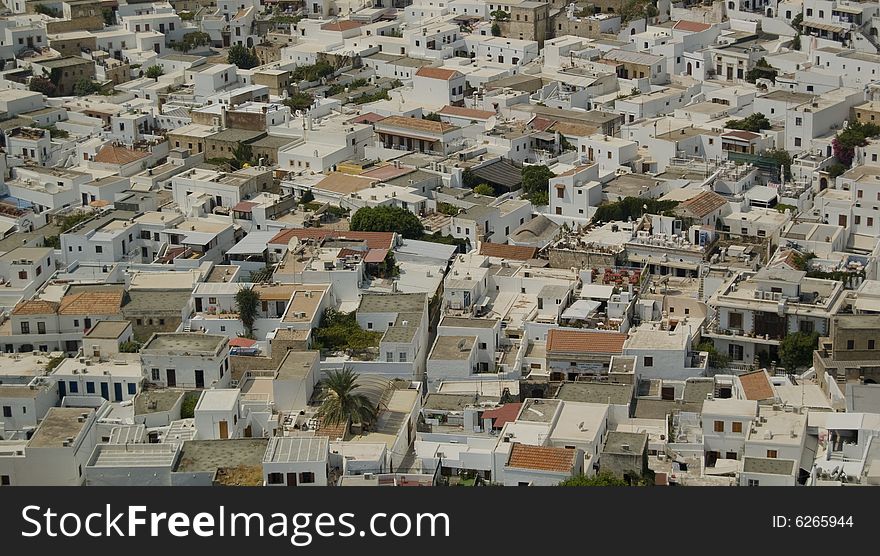 Old disorderly mediterranean town on Rhodos Isle, Greece. Old disorderly mediterranean town on Rhodos Isle, Greece