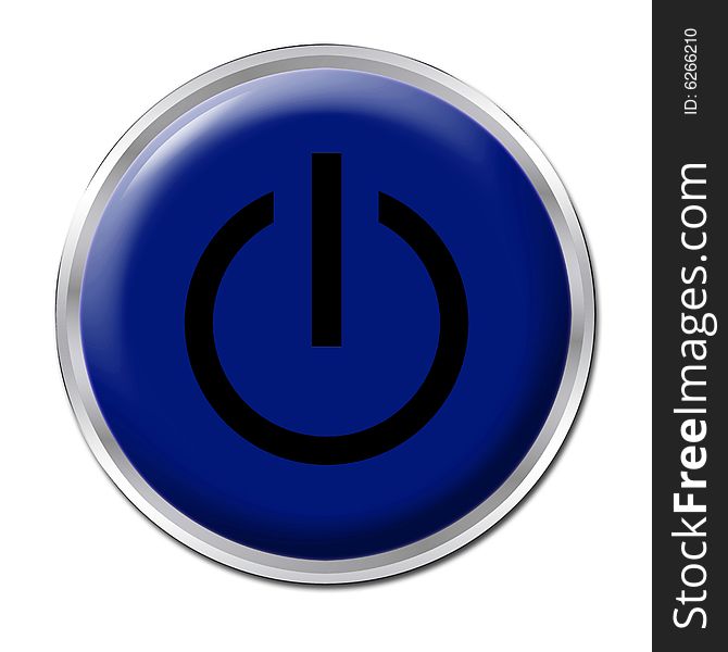 Blue button with the symbol On/Off. Blue button with the symbol On/Off