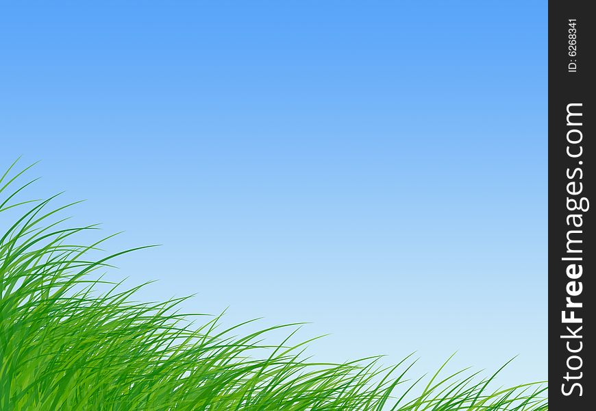 Green grass under clean sky. Green grass under clean sky