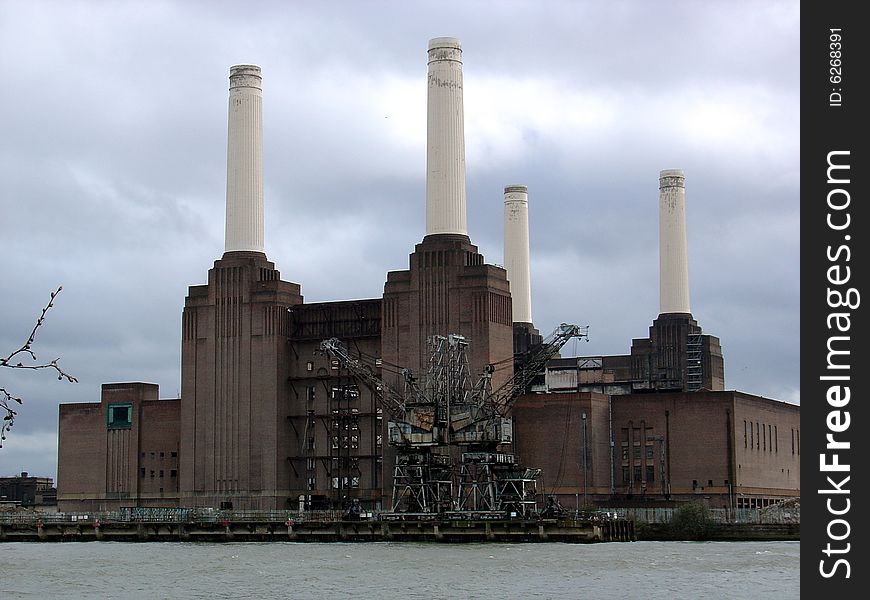 An image of Battersea Power Station from Victoria Embankment, London