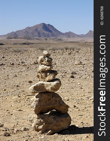 Stones in the desert of namibia