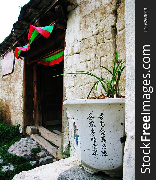 The Tibetan folk house in Yunnan of China