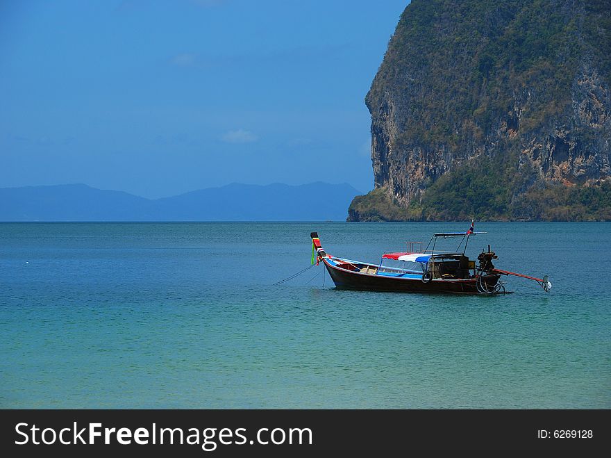 Boat and beautiful sea in Thailand. Boat and beautiful sea in Thailand