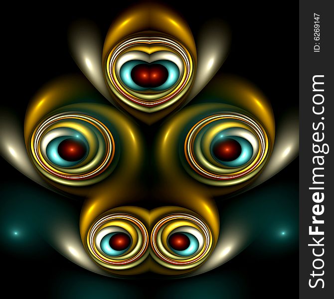 Abstract fractal image resembling watching eyes. Abstract fractal image resembling watching eyes