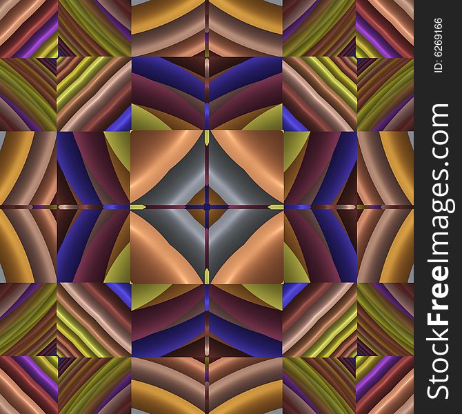 Abstract fractal image resembling a geometric  arrangement of tiles. Abstract fractal image resembling a geometric  arrangement of tiles