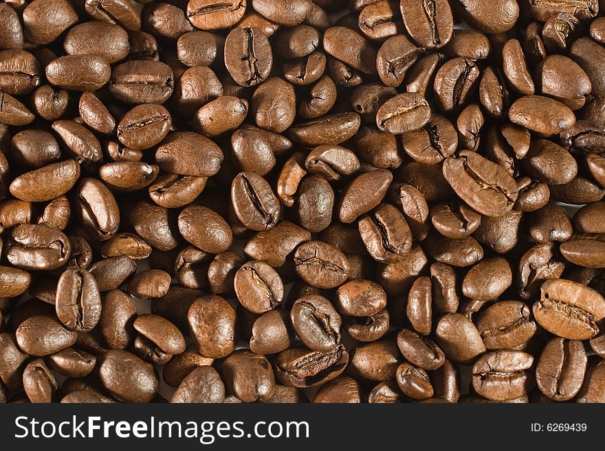 Closeup of coffee beans (as a background)