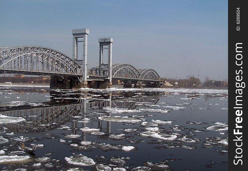 Bridge across the river Neva