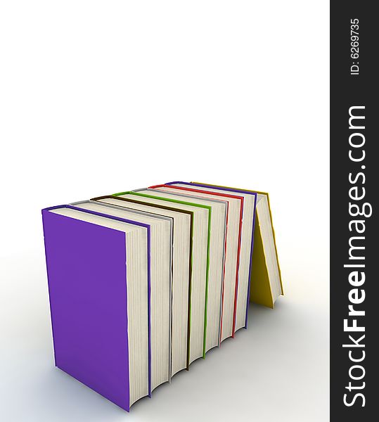 Books - isolated on white background - 3d render