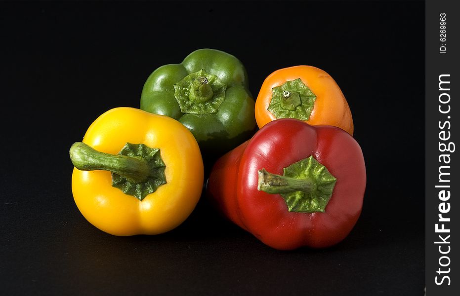 Red Yellow Orange and Green Peppers