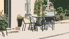 Street Cafe Illustration Royalty Free Stock Photos