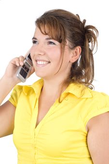 Girl Talking On The Phone Stock Photos