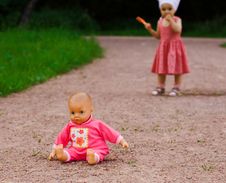 Doll Left By A Small Girl Stock Photography Doll Left By A Small Girl Stock Photography