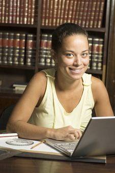 Woman At Laptop Stock Image Woman At Laptop Stock Image