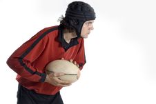 Rugby Player WIth Ball Royalty Free Stock Photo