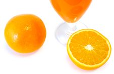 Orange Juice In Glass And Oranges. Stock Photography Orange Juice In Glass And Oranges. Stock Photography