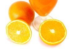 Orange Juice In Glass And Oranges. Royalty Free Stock Photography Orange Juice In Glass And Oranges. Royalty Free Stock Photography