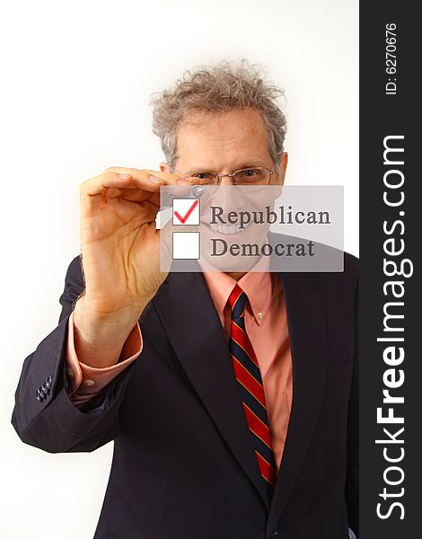 Businessman in political occupation, republican. Businessman in political occupation, republican