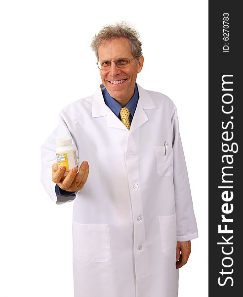 Doctor in lab coat, healthcare professional