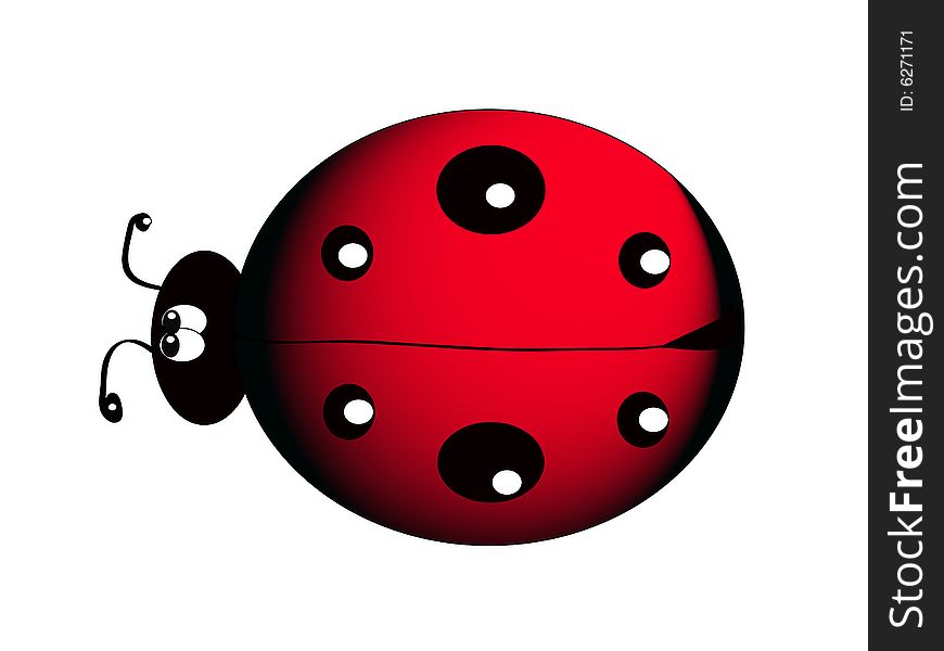 Ladybug in red,white and black colors made in graphics art.