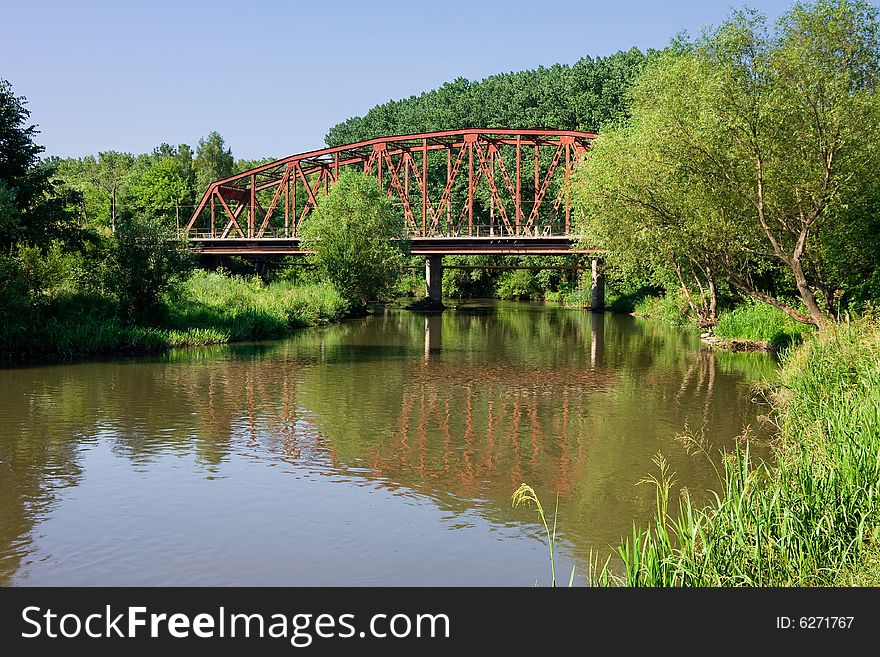 Metal bridge in Chortkiv, Ukraine. Metal bridge in Chortkiv, Ukraine