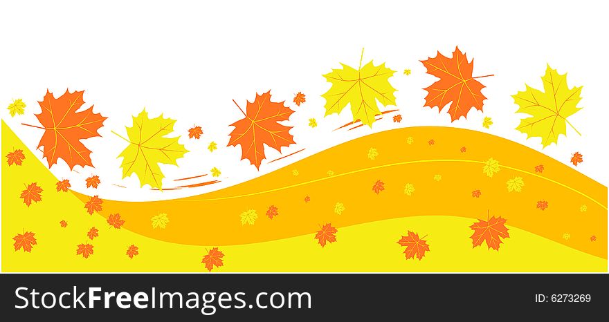 Vector autumn background with leaves