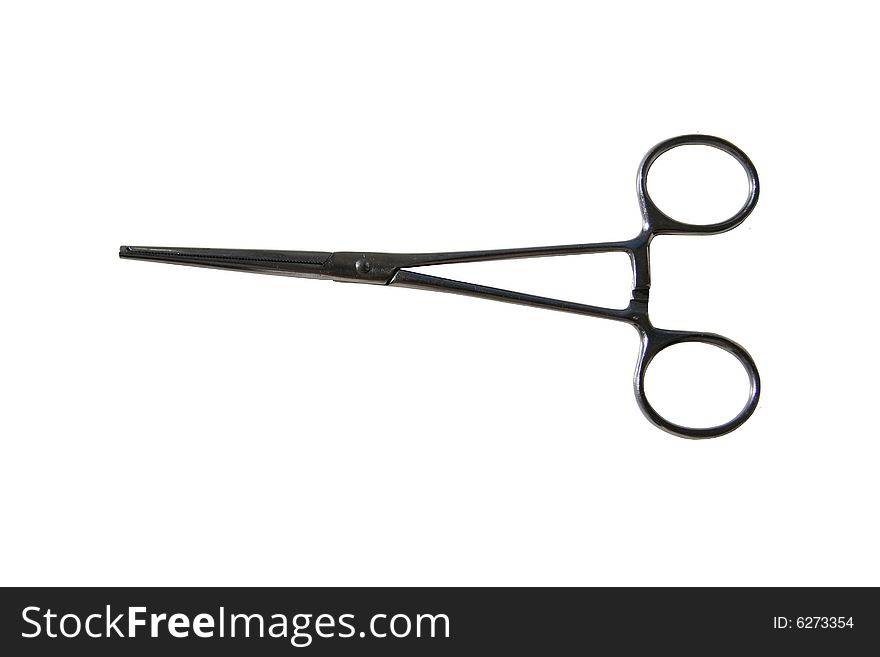 Surgical tool (forceps) isolated on white. Surgical tool (forceps) isolated on white