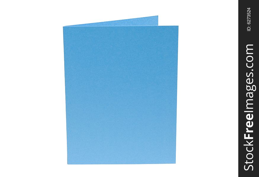 Light blue blank card isolated on white background